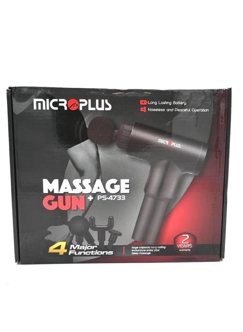 مايكروبلس مسدس تدليك الأنسجة العميقة قابل لإعادة الشحن | مسدس تدليك العضلات، جهاز تدليك الأنسجة العميقة، تدريب عالي الكثافة، استرخاء الجسم، تنحيف، تشكيل، تخفيف الألم | مع 4 ملحقات، أسود، Mp-4733 - Image 2