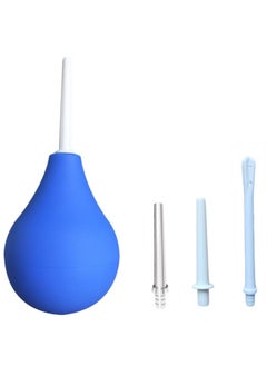 Harse 224ml Enema Bulb Kit Douche Cleaner Enema Kit for Women Men with 4 Replaceable Nozzles（Blue）  - Image 1