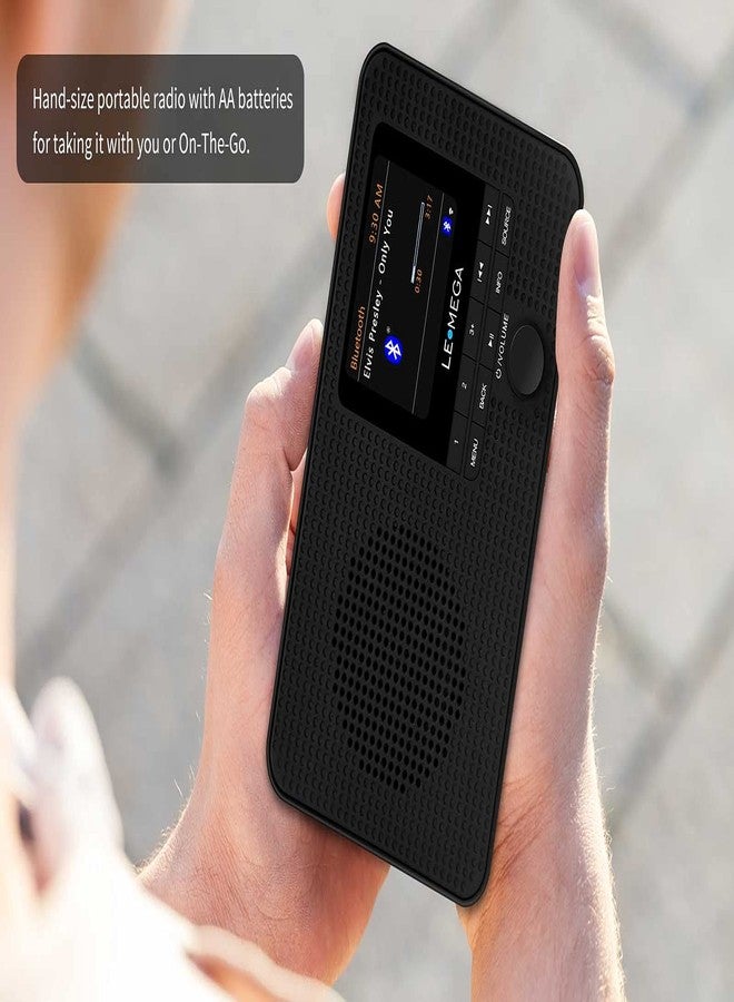LEMEGA IR1 Portable WIFI Internet Radio,FM Digital Radio,Bluetooth Speaker,Dual Alarms Clock,Sleep Snooze Timer,40 Presets, Headphone-Output,Colour Display,Batteries or Mains Powered - Black Finish - Image 5