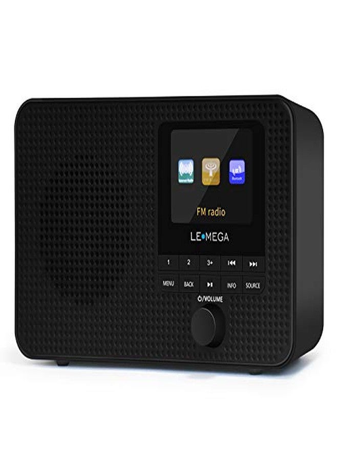 LEMEGA IR1 Portable WIFI Internet Radio,FM Digital Radio,Bluetooth Speaker,Dual Alarms Clock,Sleep Snooze Timer,40 Presets, Headphone-Output,Colour Display,Batteries or Mains Powered - Black Finish - Image 1