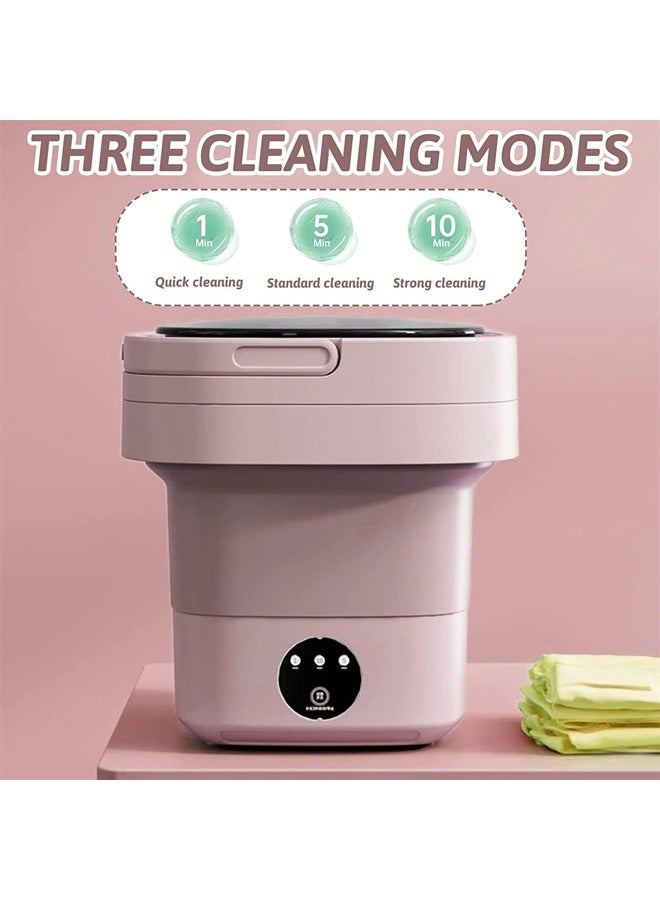 Portable Washing Machine Foldable, 8L Mini Washer Machine with Dehydration Function for Underwear, Baby Clothes, Mini laundry machine suitable for Travel, RV, Camping, Home or Apartments(Pink)  - Image 2