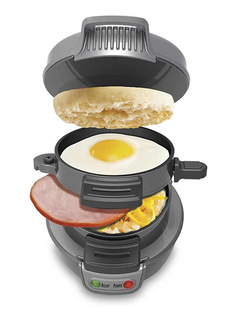 RAF Electrical Non-sticking Hamburger Making Machine, Mini Sandwich Burger Makers, Breakfast Sandwich Maker with Egg Cooker Ring, Easy Clean Non Stick Burger Sandwich Omelette Toaster Maker, 600W Portable - Image 2
