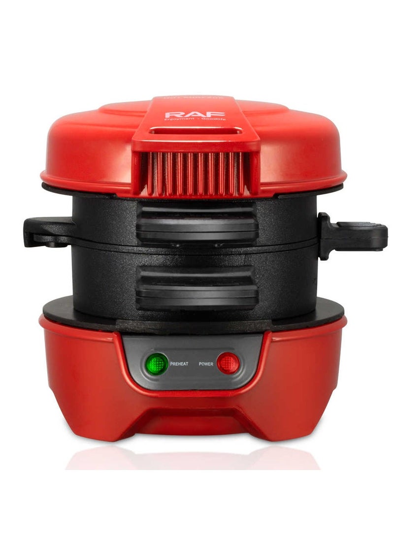 RAF Electrical Non-sticking Hamburger Making Machine, Mini Sandwich Burger Makers, Breakfast Sandwich Maker with Egg Cooker Ring, Easy Clean Non Stick Burger Sandwich Omelette Toaster Maker, 600W Portable - Image 3