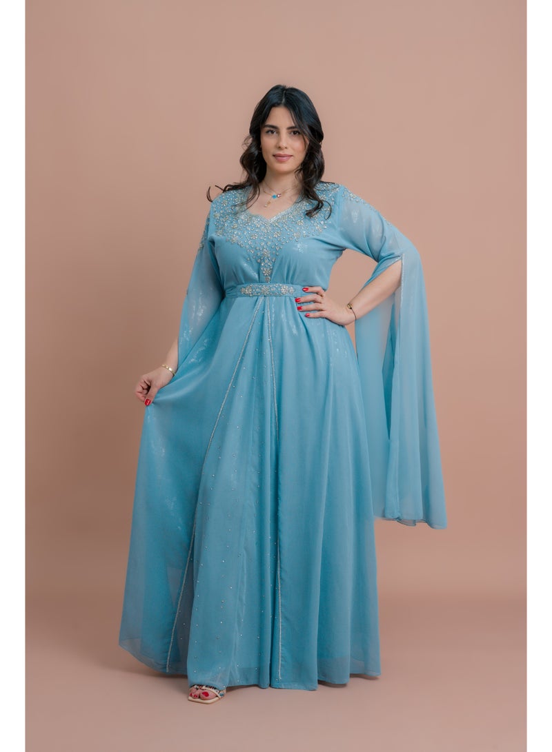 اكسا قفطان أنيق بحزام من قطعتين - Image 5