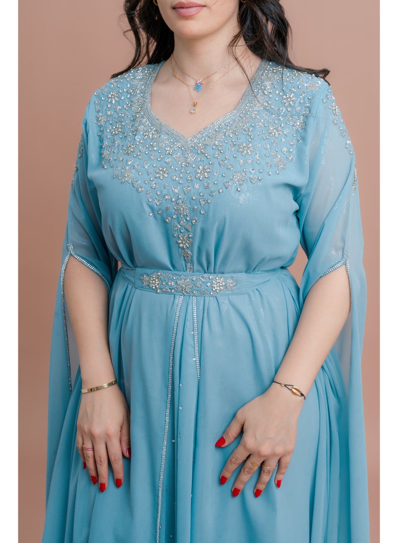 اكسا قفطان أنيق بحزام من قطعتين - Image 4