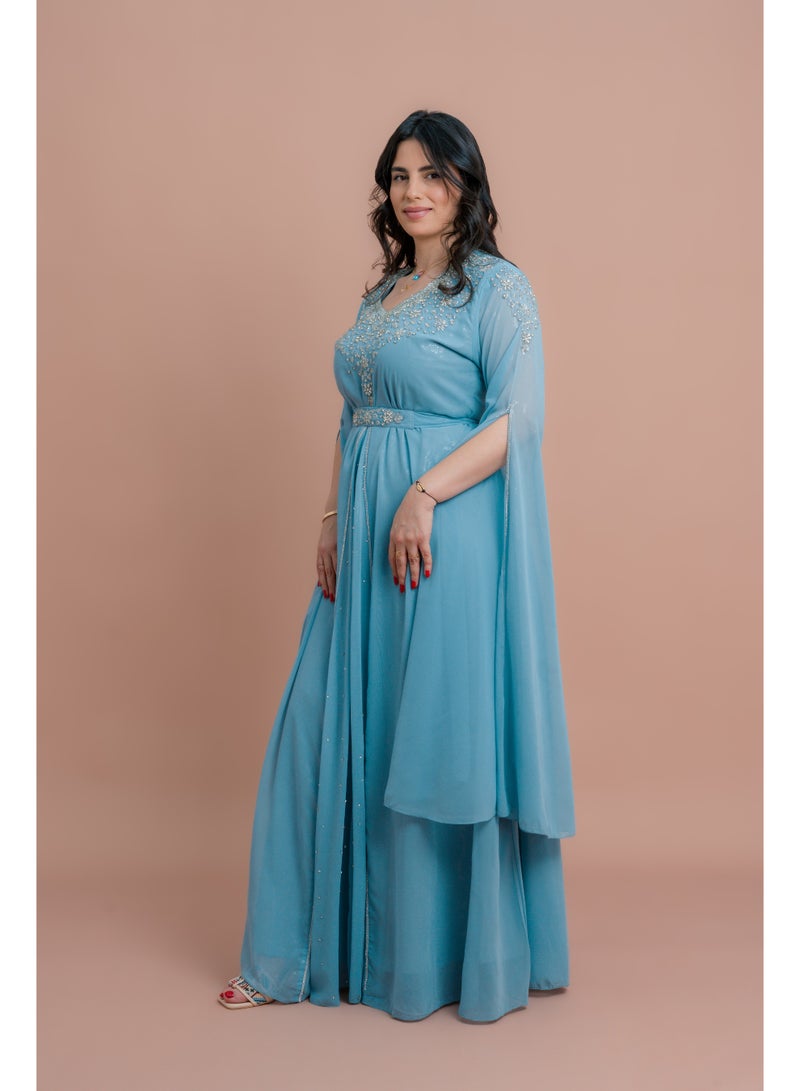 اكسا قفطان أنيق بحزام من قطعتين - Image 3