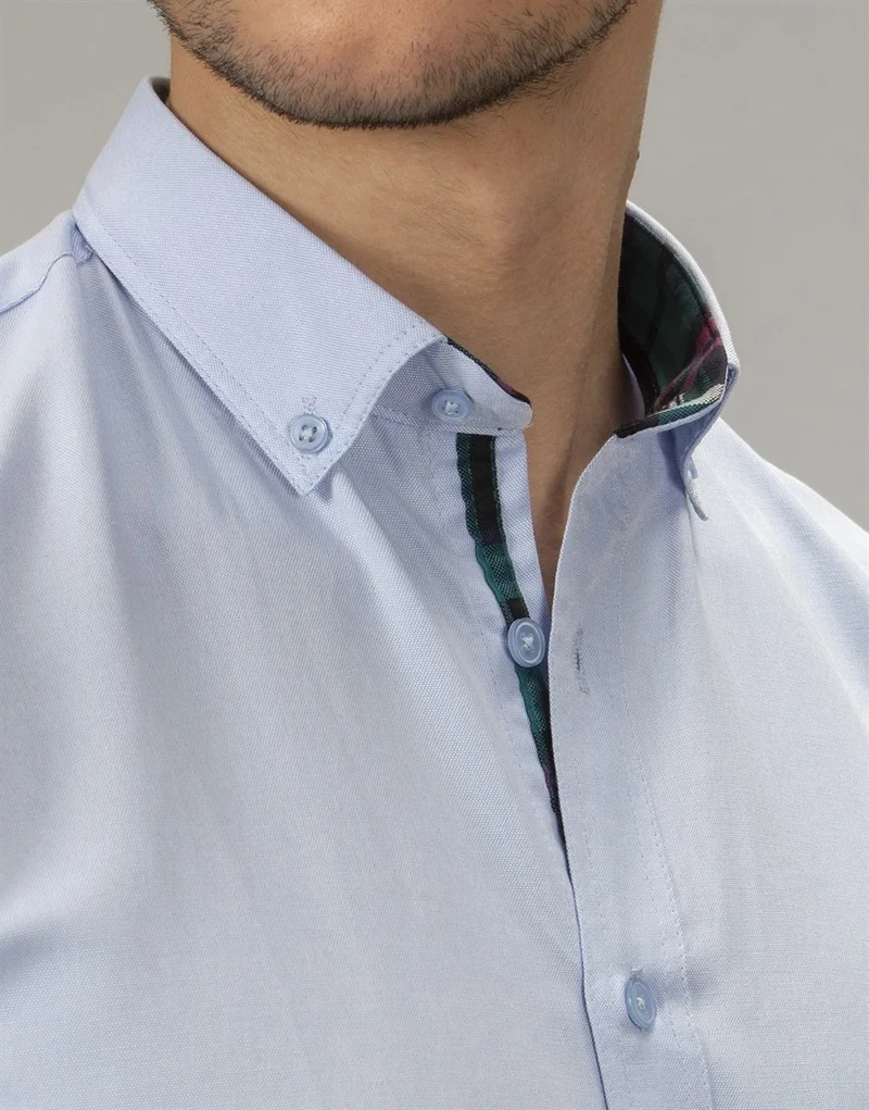 Tudors Slim Fit Plain Blue Sports Men's Shirt