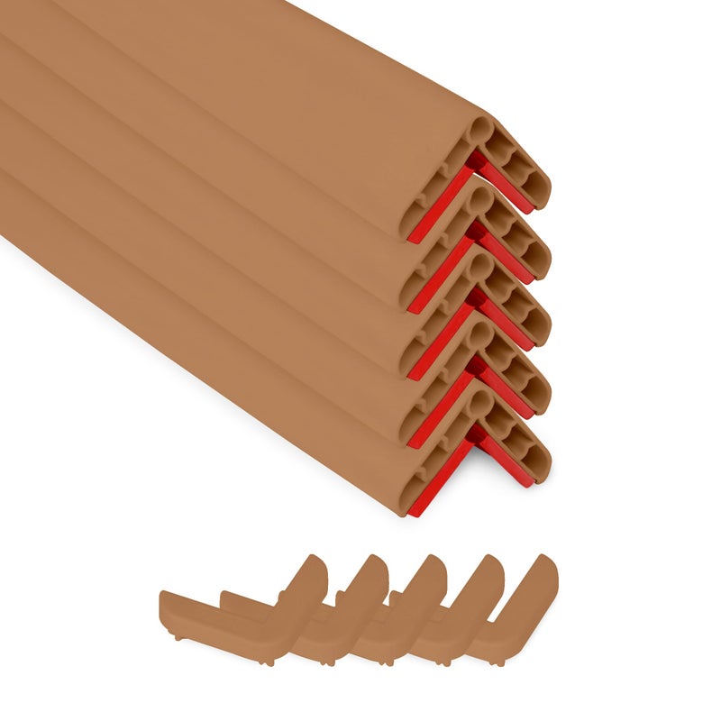 Rubber Bond Wall Corner Guard Edge Protector 1x1x36 inch Baby Proofing Corner Guards  SelfAdhesive Furniture Edge Strips for Home  Office 5 Pack Brown