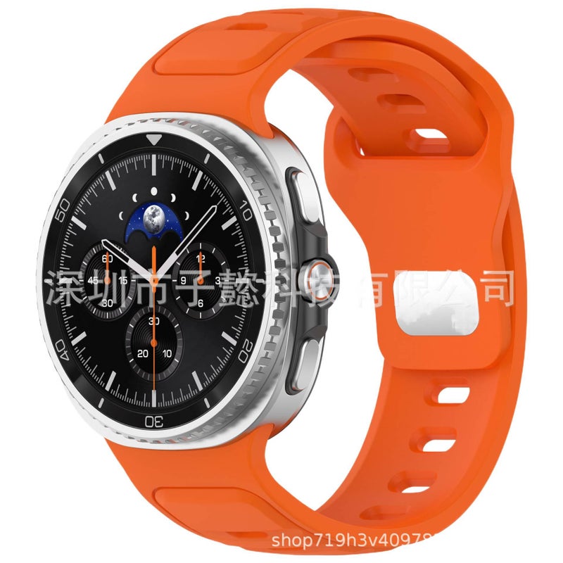 سوار ساعة ذكية رياضي من السيليكون متوافق مع Samsung Galaxy Watch 8 Classic بملاءمة قابلة للتعديل وحزام ناعم للاستبدال اليومي باللون أزرق قابل للتعديل - Image 5