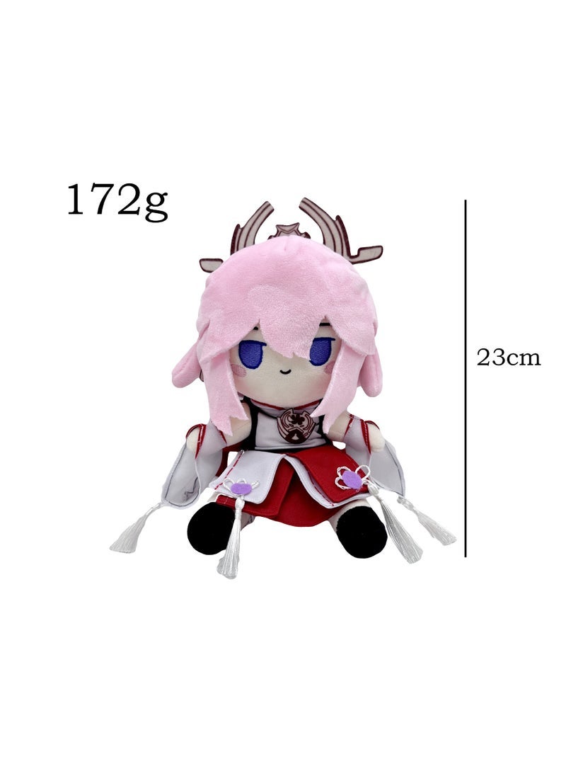 New Yae Miko Dress Up Plush Yae Miko Doll Plush Toy Doll Pink Doll Gift for Family and Friends (23cm)  - Image 2