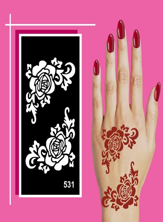 Komstec Back & Front Hand Mehndi Stencil Sticker Combo For Beginners And Party Use - Image 5