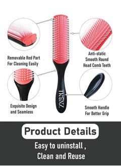 TRENZ Curly hair comb | Professional nine-row detangling and styling brush suitable for curly and thick hair -  - Image 4