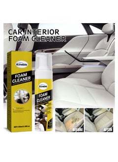 RAYHONG Multifunctional Car Foam Cleaner,100ml No Flushing Car Interior Cleaning,Grease-Free Cleaner All Purpose Foam Cleaner Spray Lemon Flavor For Car House Kitchen  - Image 1