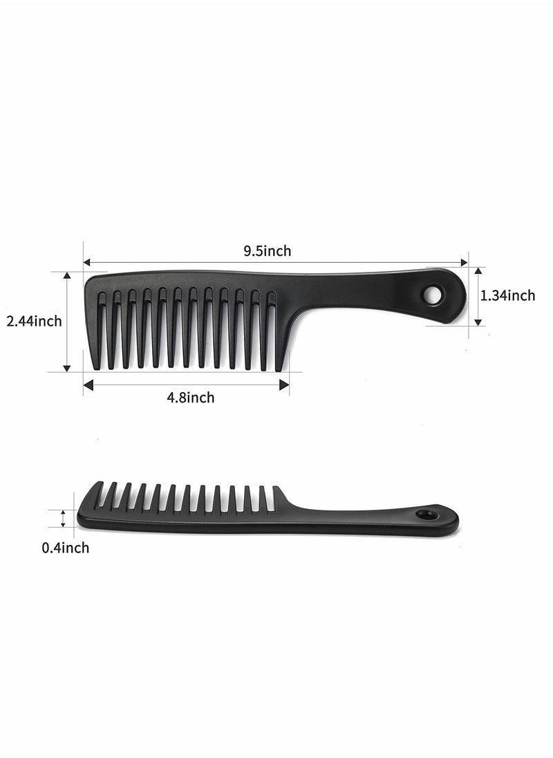 Y&D - Wide Tooth Comb and Large Hair Detangling Durable Brush for Best Styling Professional Care Suitable Curly Long Wet in all Types (Black+White+Blue) - Image 1