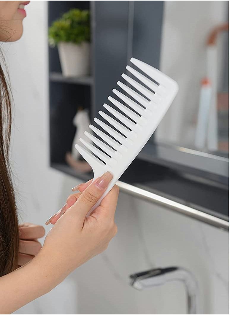 Y&D - Wide Tooth Comb and Large Hair Detangling Durable Brush for Best Styling Professional Care Suitable Curly Long Wet in all Types (Black+White+Blue) - Image 1