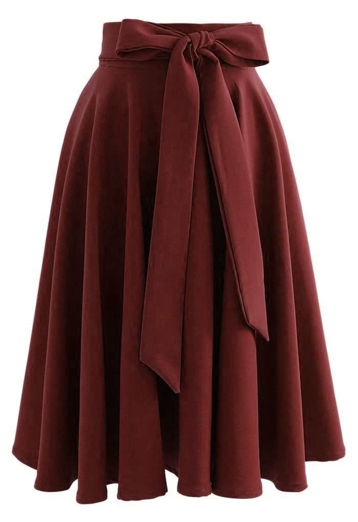 JANAK Creation Women's Poly Crepe Skirt (Maroon) - Image 4