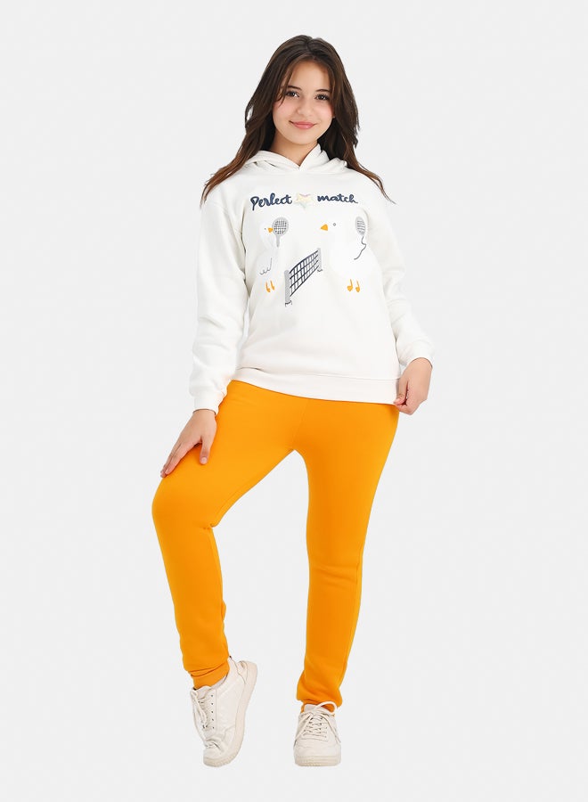 جوكي بيجاما شتوي بناتي مبطن فليس Perfect Match بطبعة