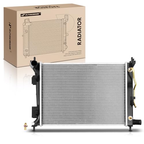 A-Premium Engine Coolant Radiator Assembly with Transmission Oil Cooler Compatible with Hyundai Accent & Kia Rio, 2012-2017, L4 1.6L, Automatic Transmission - Image 1