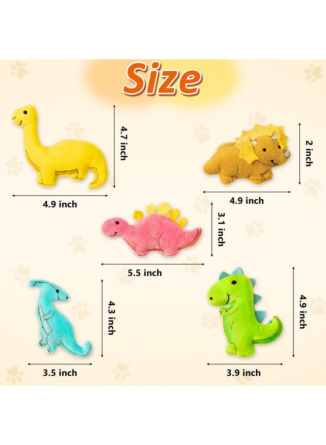 MALLMALL6 5Pcs Dinosaur Catnip Toys for Cat, Indoor Cat Chew Bite Bunny Kick Plush Catmint Pet Toys Supplies for Cat Lover Gifts, Interactive Cat Toy with Cute Expression for Pet Presents - Image 2