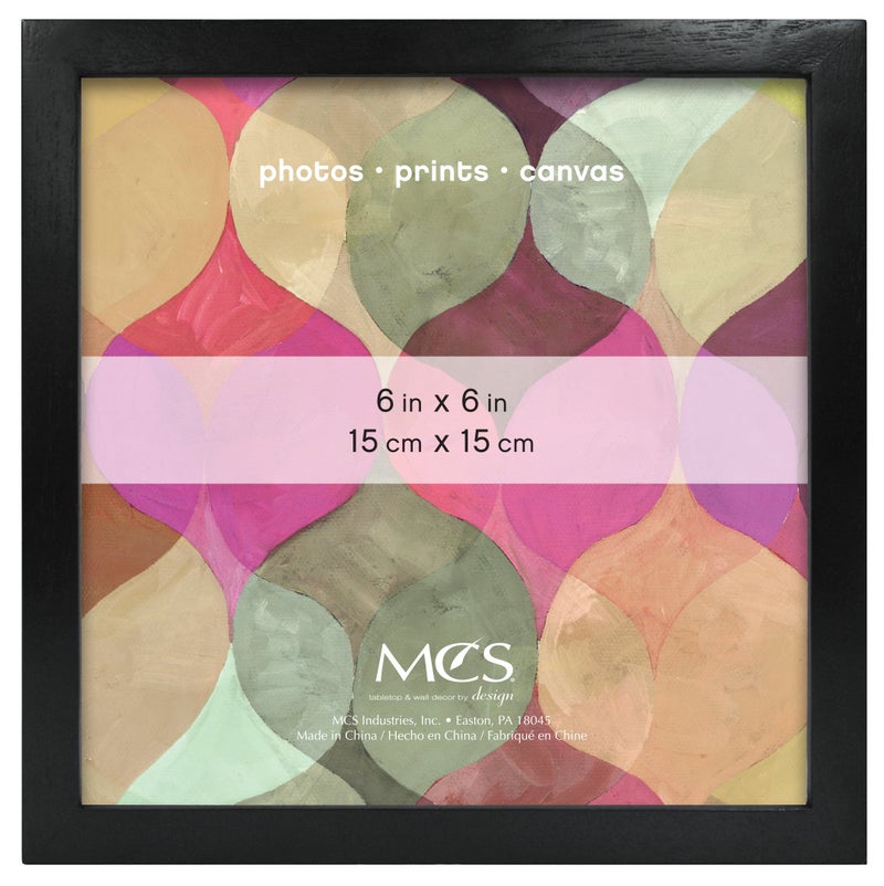 MCS Art Frame with Mat Opening, Black, 6 x 6 in - Image 2