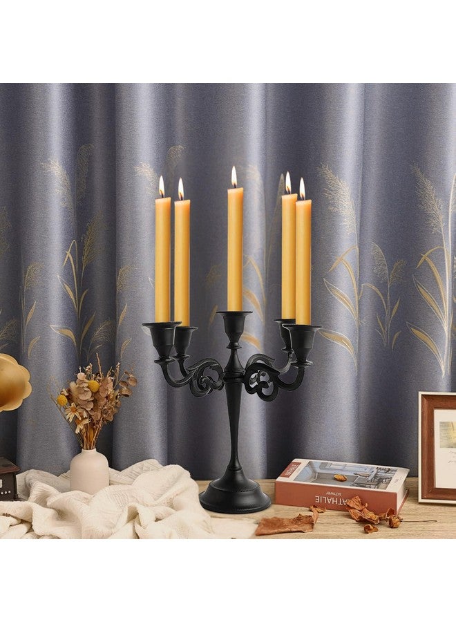 Rely+ 5 Arm Candelabra 10 Inch Tall Matte Black Taper Candle Holders Elegant Candle Stands and Candlesticks Holders for Christmas Decor Wedding Parties Dining Table Centerpiece - Image 4