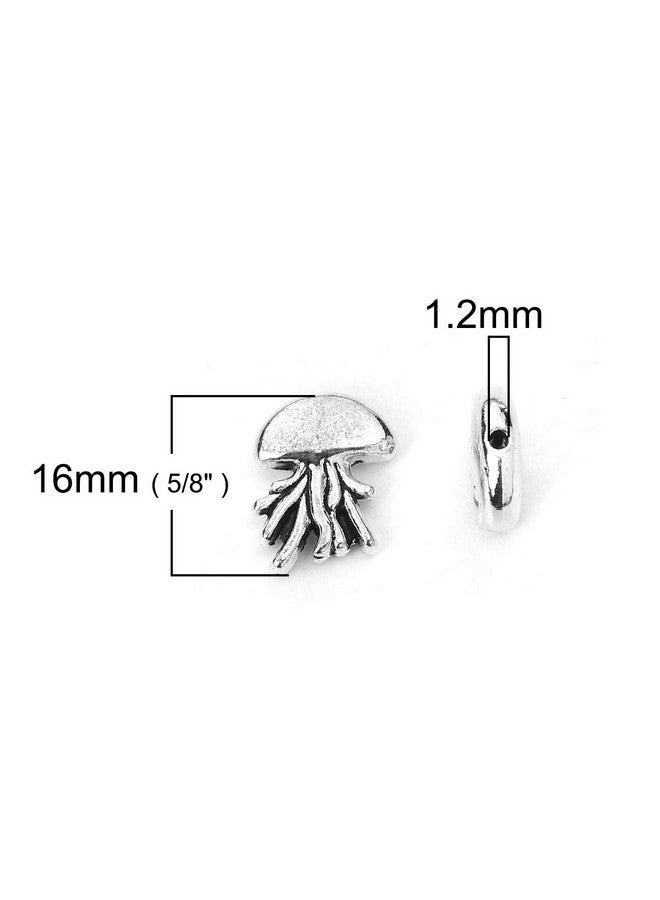 PEPPERLONELY 30Pc Antiqued Silver Alloy Jellyfish Beads 16 X12Mm(5/8 X 4/8) - Image 2