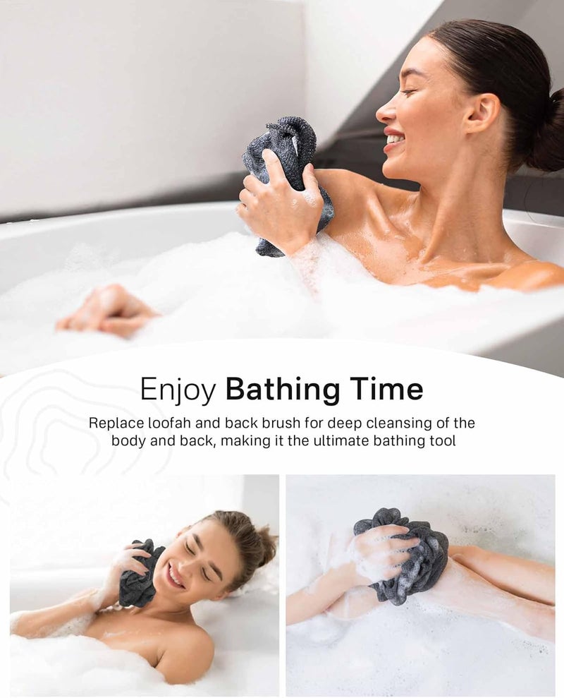 Yiclick 2 Pack Exfoliating Washcloth Towel - Body Scrubber Exfoliator, Loofah Sponge, Korean & Japanse & African Net Sponge Rag - Back Scrubber Washer for Use in Shower Bath Multi-color available build - Image 3