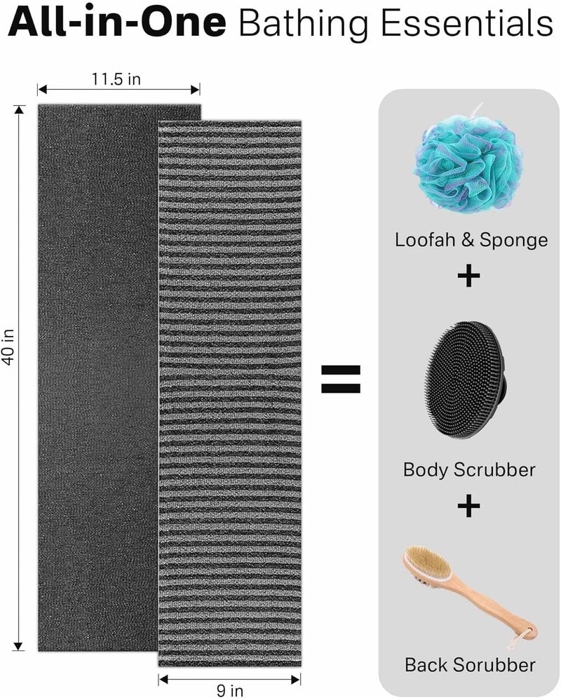 Yiclick 2 Pack Exfoliating Washcloth Towel - Body Scrubber Exfoliator, Loofah Sponge, Korean & Japanse & African Net Sponge Rag - Back Scrubber Washer for Use in Shower Bath Multi-color available build - Image 5