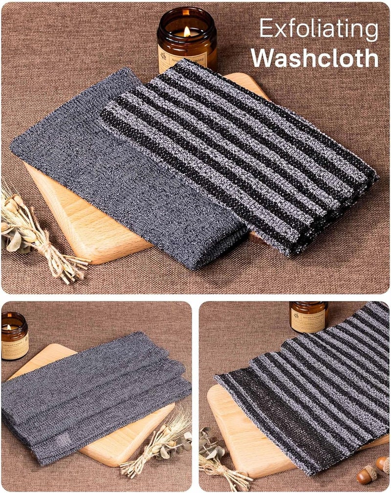 Yiclick 2 Pack Exfoliating Washcloth Towel - Body Scrubber Exfoliator, Loofah Sponge, Korean & Japanse & African Net Sponge Rag - Back Scrubber Washer for Use in Shower Bath Multi-color available build - Image 2
