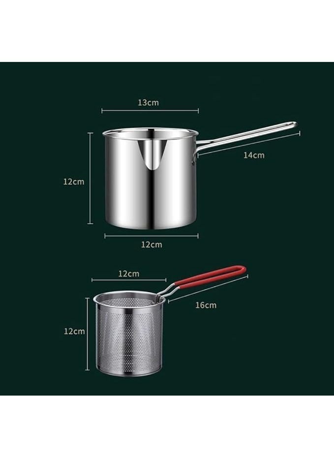 JOLYMIT JOLYMIT Small Deep Frying Pot with Strainer Basket 1200ml Deep Frying Pot with Strainer Basket 1200ml 1 Pcs  - Image 2
