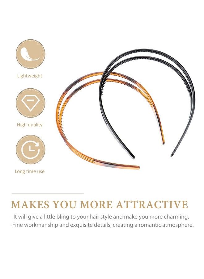 minkissy 2Pcs Toothed Headbands Plastic Hair Band Antislip Hair Hoop Daily Headpiece For Women Girls - Image 5