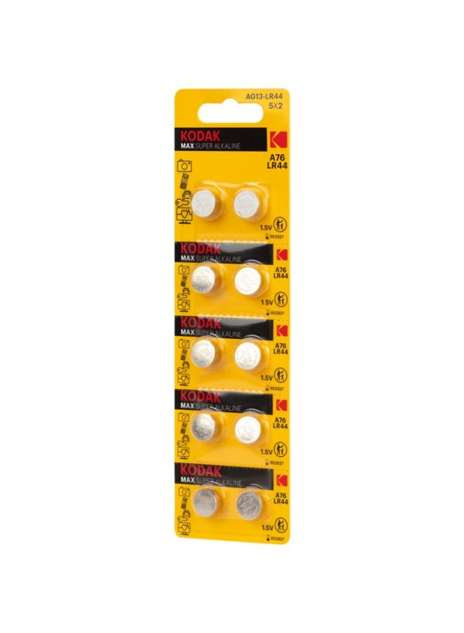 Kodak 10-Pieces Kodak LR44 (A76) MAX Super 1.5V Alkaline Batteries - Image 3