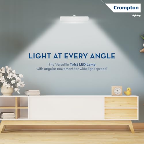 Crompton Twist - T LED Lamp, 10 w (Cool Day Light), Better Light Spread across all corners of the room Angular movement helps direct light more uniformly High Voltage Protection | (Pack of 2). - Image 5