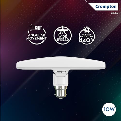 Crompton Twist - T LED Lamp, 10 w (Cool Day Light), Better Light Spread across all corners of the room Angular movement helps direct light more uniformly High Voltage Protection | (Pack of 2). - Image 4