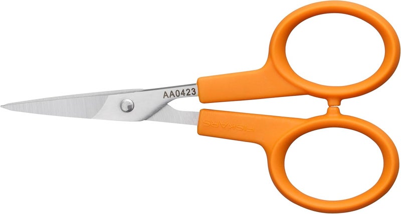 Fiskars OrangeHandled Straight Detail Scissors Stainless Steel Blades Ambidextrous Doubleloop Handle - Image 1