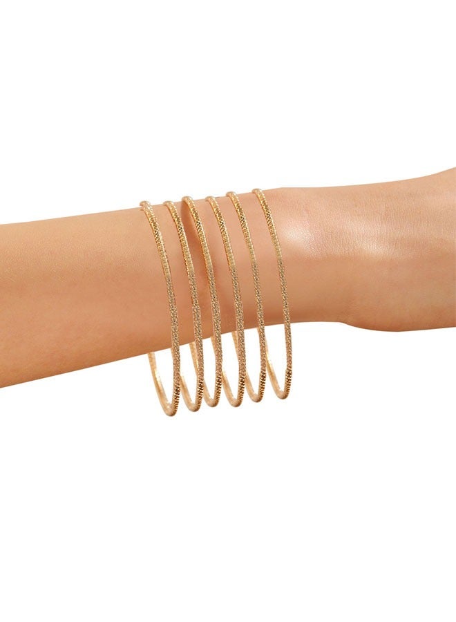وهاواي 14pcs Gold Bangle Bracelets for Women,14K Gold Plated Boho Multi Stackable Textured Bangle Bracelets For Women Girls Jewelry Gifts - Image 5