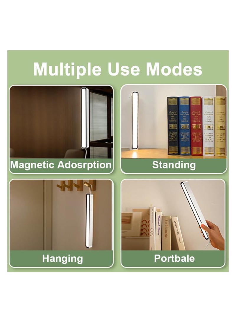 Excefore Magnetic Light Bar LED Desk Lamp Dimmable 3 Color Modes Rechargeable Under Cabinet Lighting for Kitchen Closet Under Desk Reading Study, 1PCS - Image 4
