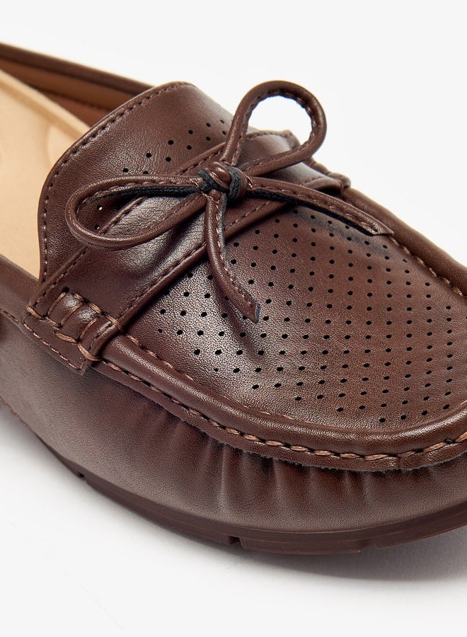 Le Confort Women Laser Cut Slip-On Mules with Bow Detail  - Image 5