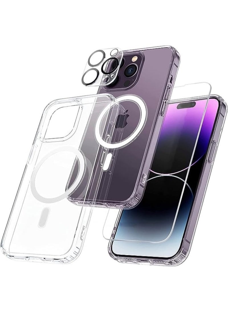 PRIMO PLUS PRIMO PLUS MagSafe iPhone 14 Pro Max Case Slim Protective Magnetic Case with MagSafe Charger 6.1 Inch Anti-yellowing Anti-Drop Shock Absorption Anti-Scratch Oil and Fingerprint Resistant Hard Crystal Back Cover Compatible with iPhone 14 Pro Max Clear Case  - Image 3