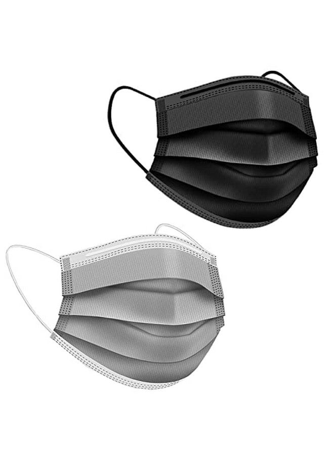 Everyy Everything Nonwoven Fabric 3 Layer Disposable Surgical Face Mask With Nose Clip Ce Gmp & Iso Certified Masks For Men & Women (Black+ Grey 100) - Image 1