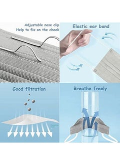 Everyy Everything Nonwoven Fabric 3 Layer Disposable Surgical Face Mask With Nose Clip Ce Gmp & Iso Certified Masks For Men & Women (Black+ Grey 100)  - Image 3