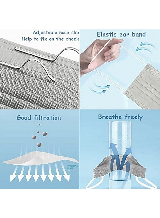 Everyy Everything Nonwoven Fabric 3 Layer Disposable Surgical Face Mask With Nose Clip Ce Gmp & Iso Certified Masks For Men & Women (Black+ Grey 100) - Image 3