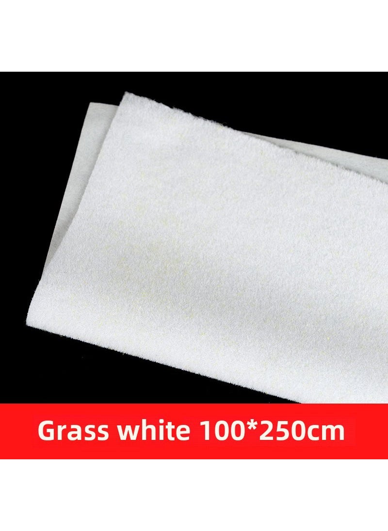 Sand table building diy handmade scene model turf paper material flocking model turf lawn viscose grass powder White turf 1*2.5 meters a roll 