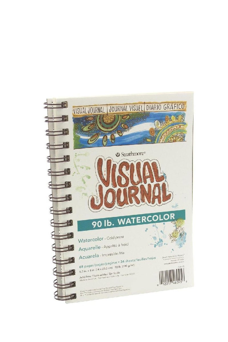 Strathmore Visual Journal Watercolor Pad 190 gsmWhite5.5 X 8 in34 Sheets - Image 1