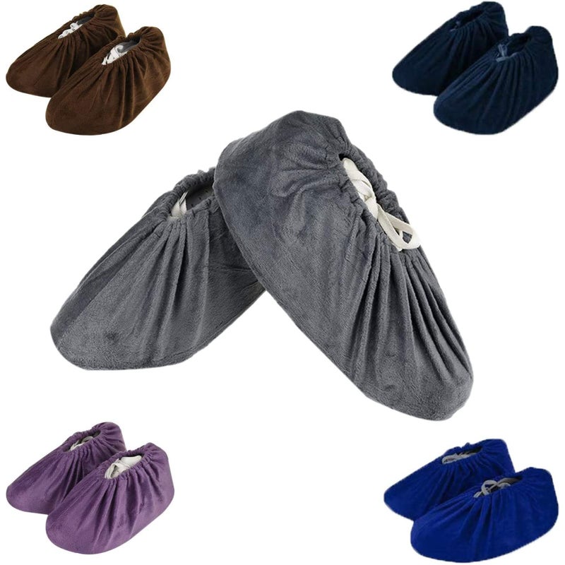 LAKE OF FIRE 5-Pair Reusable Shoe Covers, Non-Slip, Washable, and Thickened Boot Covers for Floor and Carpet Protection(5 Colors) - Image 1