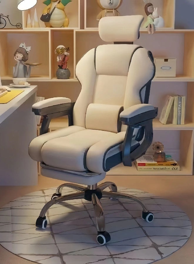 رافين كرسي مكتب تنفيذي بتصميم عصري ومريح مع مسند للقدمين، ظهر مرتفع من جلد PU، كرسي كمبيوتر دوّار وقابل للإمالة، ارتفاع قابل للتعديل، دوران 360°، دعم أسفل الظهر، مقعد مبطن ومريح للاستخدام المنزلي والمكتبي، 114 × 78 × 49 سم - Image 1