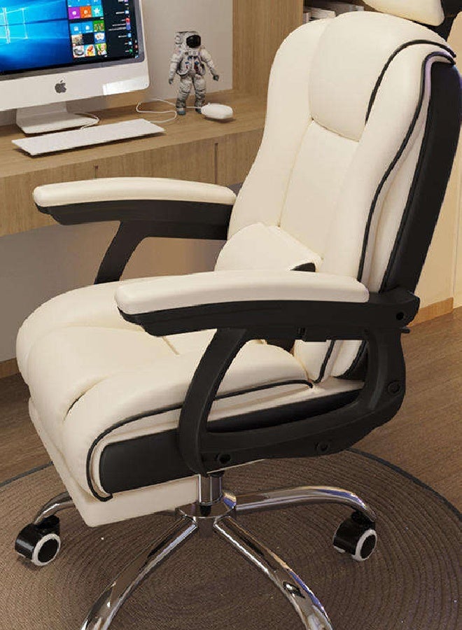 رافين كرسي مكتب تنفيذي بتصميم عصري ومريح مع مسند للقدمين، ظهر مرتفع من جلد PU، كرسي كمبيوتر دوّار وقابل للإمالة، ارتفاع قابل للتعديل، دوران 360°، دعم أسفل الظهر، مقعد مبطن ومريح للاستخدام المنزلي والمكتبي، 114 × 78 × 49 سم - Image 4