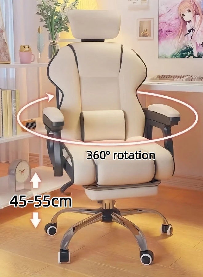 رافين كرسي مكتب تنفيذي بتصميم عصري ومريح مع مسند للقدمين، ظهر مرتفع من جلد PU، كرسي كمبيوتر دوّار وقابل للإمالة، ارتفاع قابل للتعديل، دوران 360°، دعم أسفل الظهر، مقعد مبطن ومريح للاستخدام المنزلي والمكتبي، 114 × 78 × 49 سم - Image 5