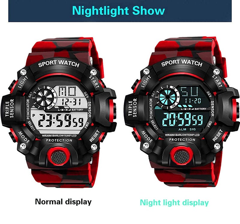 Acnos® Premium Brand - A Digital Watch with M2 Shockproof Multi-Functional Automatic Red Army Strap Waterproof Digital Sports Watch for Men's Kids Watch for Boys - Watch for Men Pack of 2 - Image 3