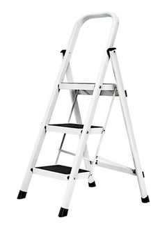 DubaiGallery Foldable Ladder 3 Steps Ladder, Home Ladder Folding Step Stool with Wide Anti-Slip Pedal, Folding Sturdy Steel Ladder for Home, Kitchen, Garden, Office  - Image 4